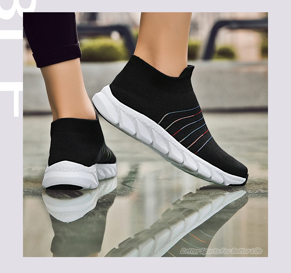 Women Sneakers Walking Shoes Slip-on Breathable Casual Lightweight Socks Sneaker Fitness Flat Autumn Sport Shoes 2021