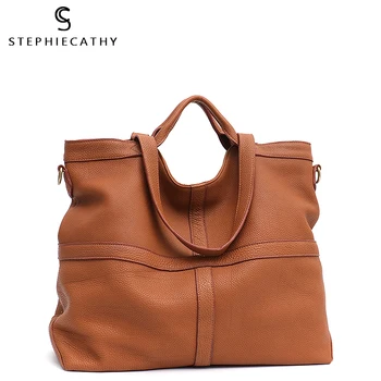 

SC Genuine Leather Shoulder Bags Women Luxury Large Messenger Bag Ladies Soft Cow Leather Handbag Female Fashion Casual Big Tote