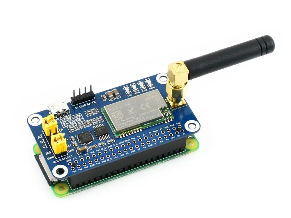 Шляпа LoRa Waveshare SX1262 для Raspberry Pi широкополосная модуляция спектра частотный