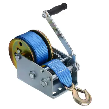 

3200LB Hand Winch Crank Steel Gear Portable Winch with 8 Meter Strap for ATV Boat Trailer