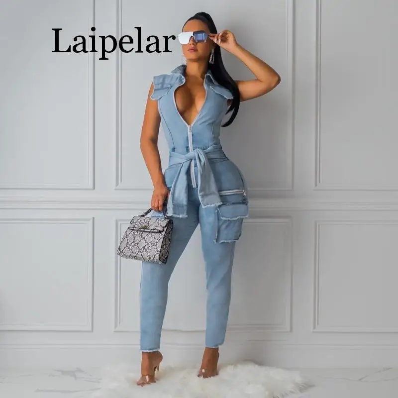 

Denim Rompers Womens Jumpsuit Long Sexy Bodycon Autumn Streetwear Female Jumpsuits For Women 2020 Party Club Overall