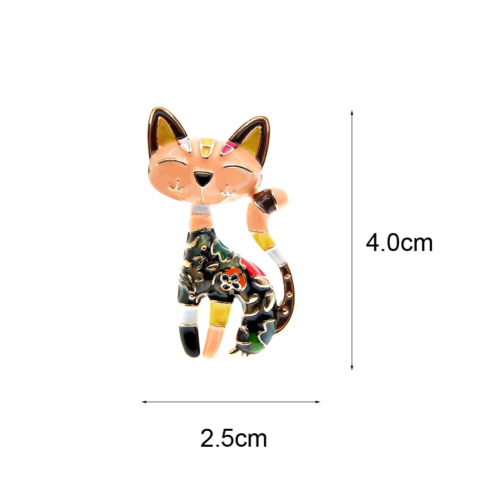 CINDY XIANG New Arrival Cute Enamel Paint Cat Brooch Unisex Women And Men Brooch Pin Animal Design Fashion Jewelry 2 Colors