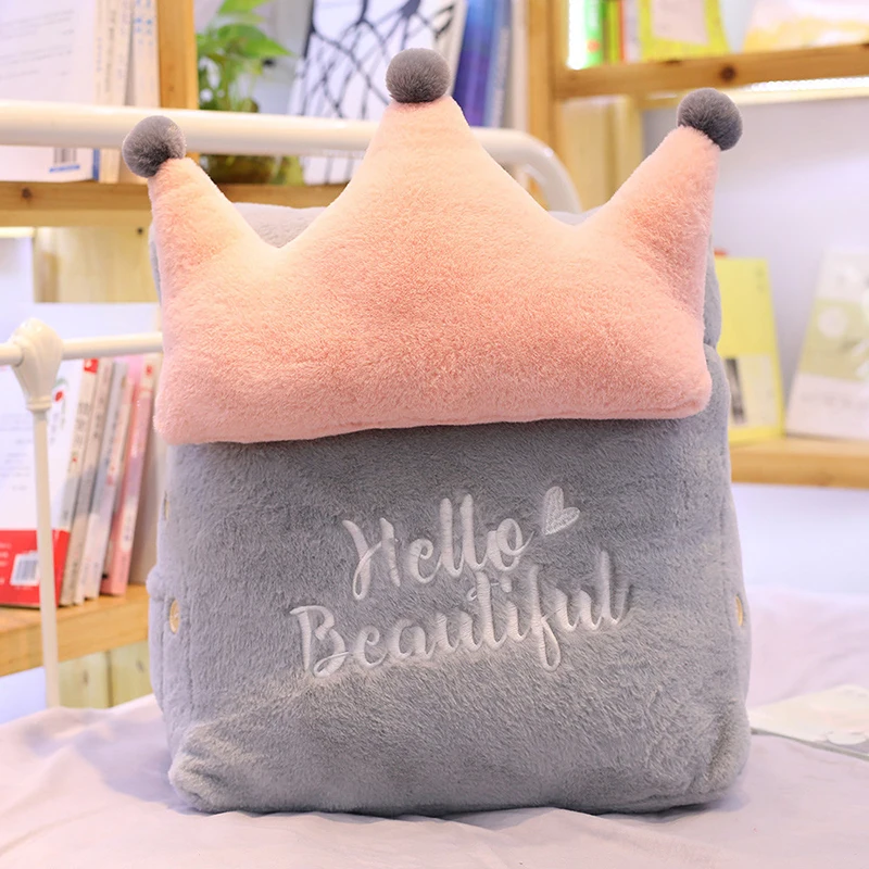 1pc new style crown stuffed plush cushion multifunction soft star plush pillows children's gift crown chair/sofa plush cushion 