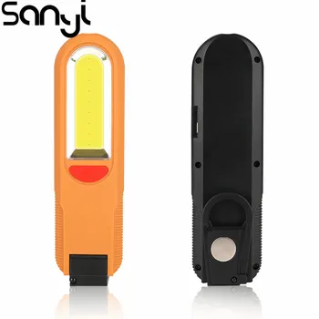 

LED+COB Work Light Built-in USB Charging Battery Emergency Light 90° Bendable Flashlight with Magnet&Hook Torch Foldable Lantern