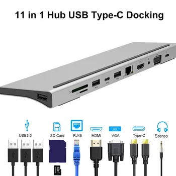 

Type-c Docking station 11 in one Converter Cables USB3.1 to HDMI Accessories