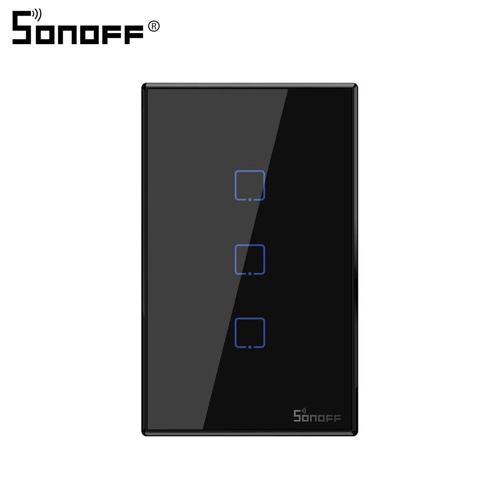 Интеллектуальный выключатель света SONOFF TX T2/T3 нам Беспроводной стены Wifi сенсорный выключатель 1/2/3 умный дом переключатель приложение Дистанционное Управление работает с Google home - Комплект: T3-3gang