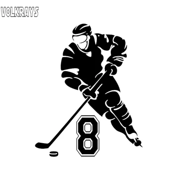 

Volkrays Creative Car Sticker Hockey Player Silhouette Accessories Reflective Waterproof Vinyl Decal Black/Silver,15cm*12cm