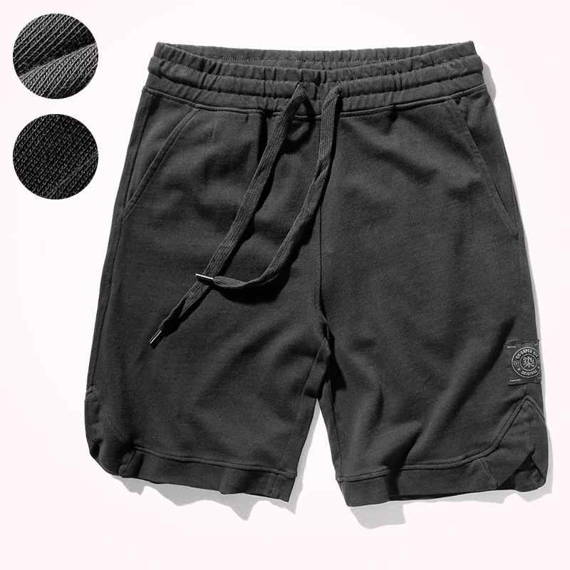 Pantalones de chándal deportivos para hombre, pantalón corto de moda sencillo de algodón puro, cintura cordón, informal, la novedad de verano|Pantalones cortos| - AliExpress