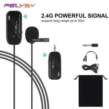 

FELYBY 2.4G Wireless Lapel Collar Clip-on Microphone for Teaching, Conference, Tour Guiding, Stage Performance, etc.