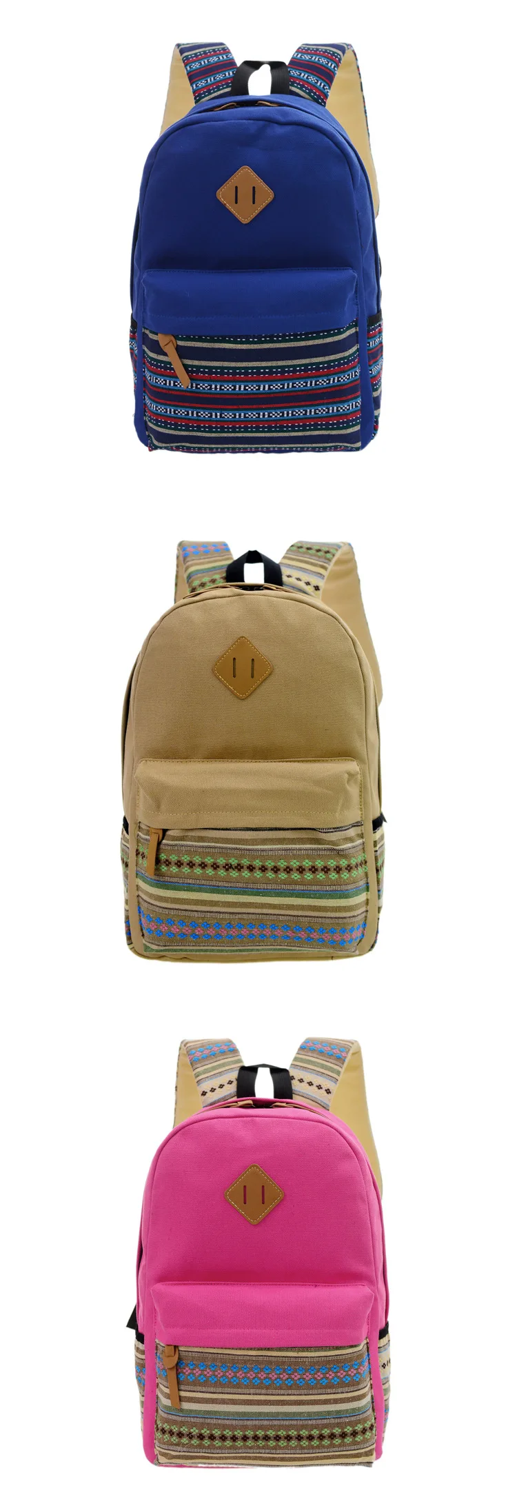 Manufacturers Wholesale Middle School Students School Bag Casual Large Capacity Backpack Ethnic-Style Canvas Backpack Currently