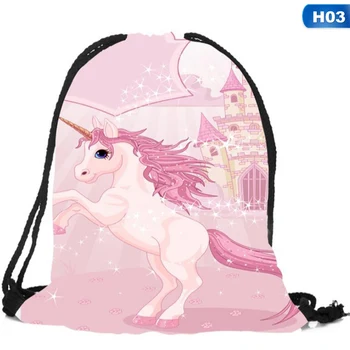 

New Cute Kid Baby Unicorn Pattern Bags Swimming Bags Gym Pump Bag School Drawstring Boy Girl Backpack Hot Sale