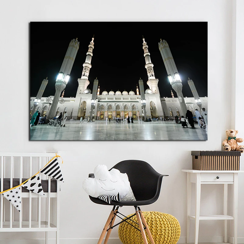 

IIslamic Architecture Mosque Religious Landscape Art Canvas Poster Painting Wall Picture Print Home Bedroom Decoration Framework