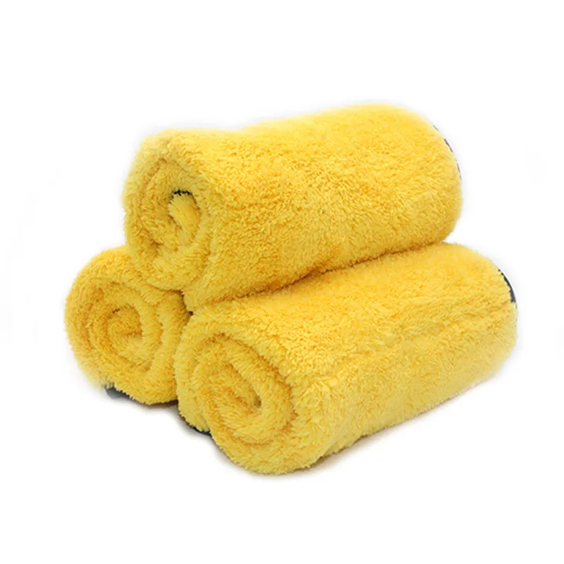 

Yellow Coral Fleece Towel Mesh Cloth Car Wash Towel Durable Easy Washing Soft Vacuuming Car Towel For Car Auto Wash Accessories