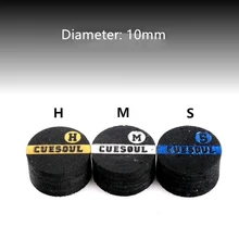 Cuesul 10 мм бильярдные наконечники для снукера s m H 6 слоев запеченная кожа бильярдные аксессуары