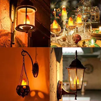 

LED Flickering Flame Effect Light, 1300K Emulation Candelabra Bulb for Decor Q0KF