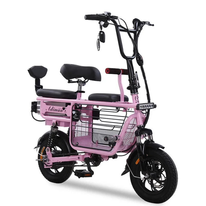 Daibot Portable Electric Bike 2 Wheel Electric Bicycles 12 Inch 350W 48V Parent-child Electric Scooters Adults Removable Battery