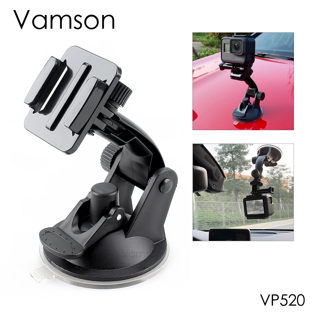 Vamson-accesorios para Go Pro 8 9, 7cm, montaje de ventosa del parabrisas para Gopro Hero 9 8 7 6 5 4 para SJCAM para Yi 4K VP520