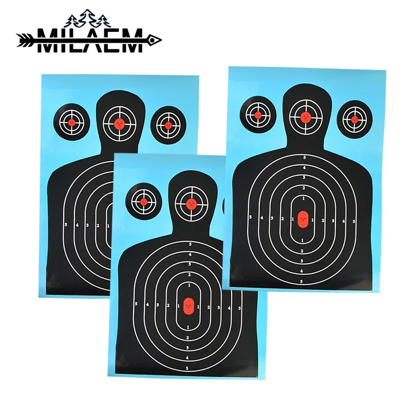 

10 Pcs/lot Gun Shooting Target Paper 12*18 inch Adhesive PVC Reactivity Shoot Target Aim for Gun / Rifle / Pistol Binders Achery
