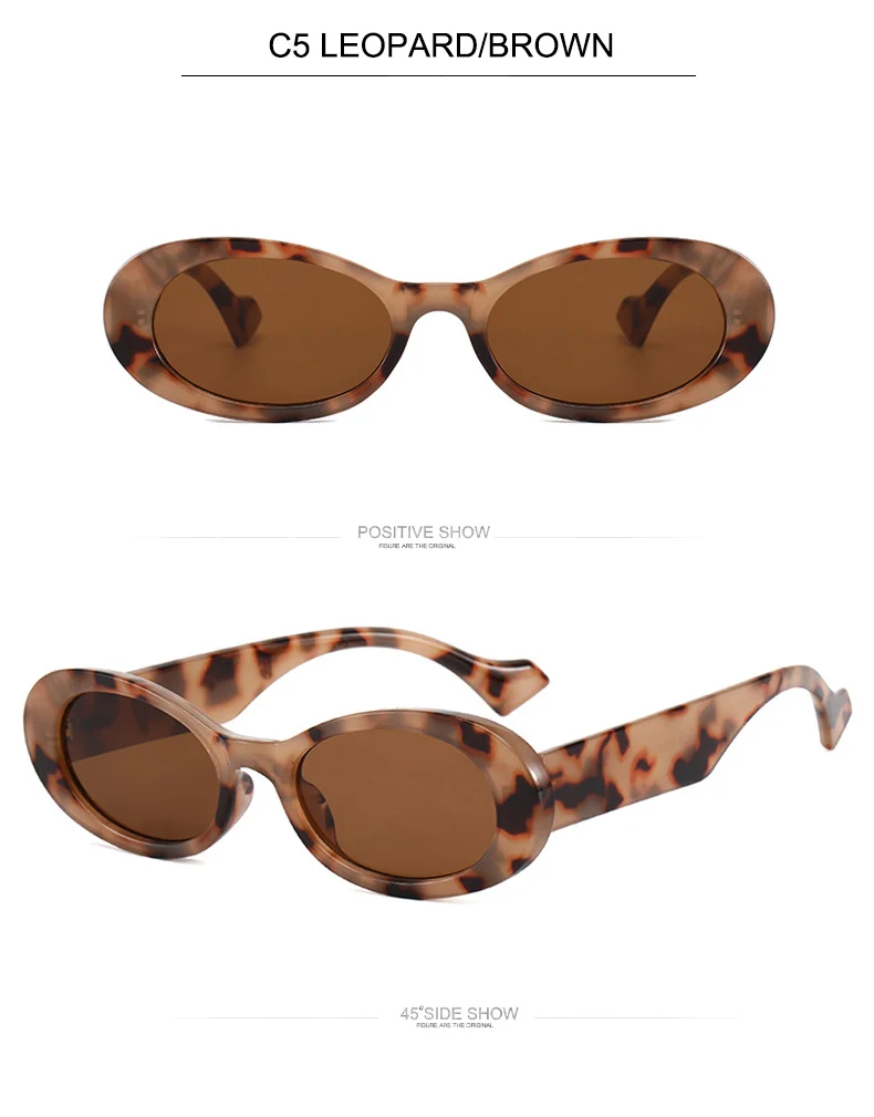 OEC CPO Vintage Oval Sunglasses Women Brand Designer Small Frame Sun Glasses Female Retro Black Yellow Round Eyewear UV400 O881