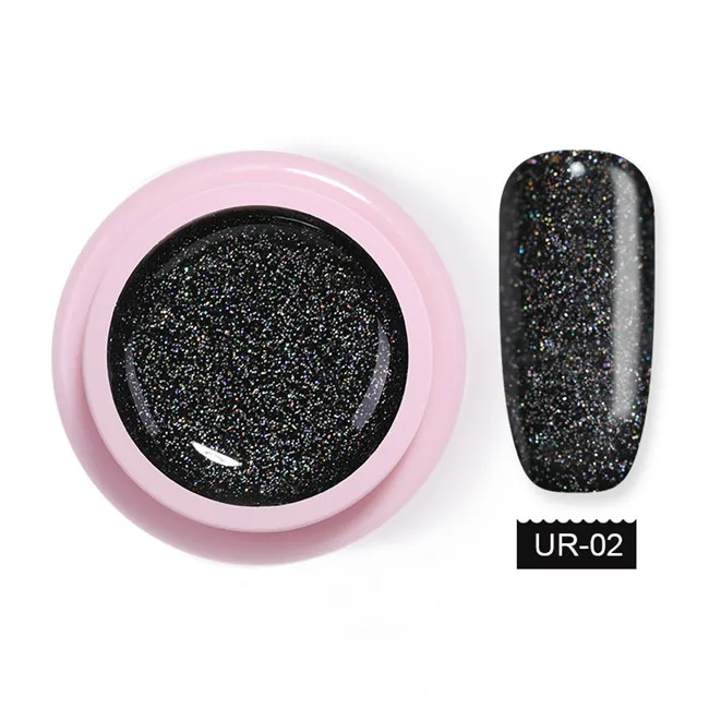 Sequins UR02 UR SUGAR 5 мл Платиновые блестки гель Блестящие Блестки гель замочить лаковое гелевое покрытие для ногтей украшения УФ гель лак живопись УФ-Полировка DIY - Цвет: Sequins UR02