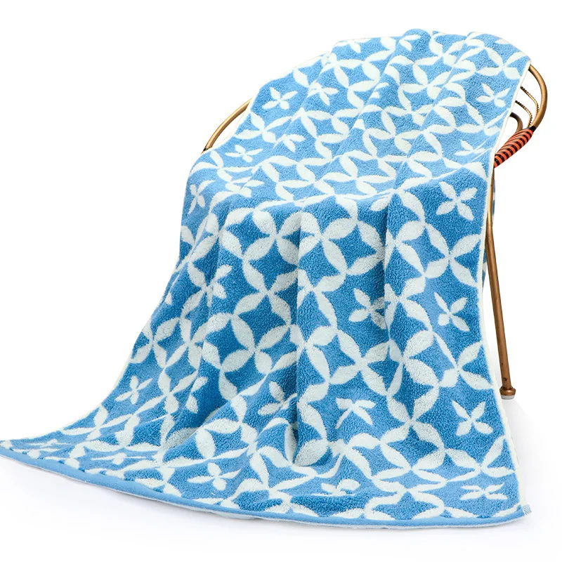 Cotton Love Cotton Bath Towel Adult Bath Towel Custom 70* 140cm Custom Towel Bath Towel - Цвет: Blue 70X140