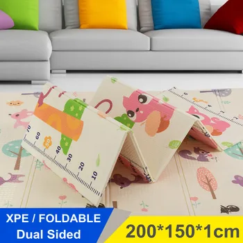 

200x150cm XPE Foldable Baby Kids Rug Floor Play Mats Waterproof Cartoon Infant Picnic Cushion Children Crawling Game Mat Pad