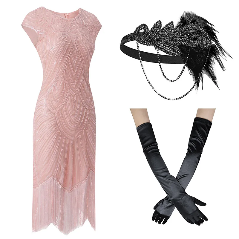 1920s Flapper платье Great Gatsby вечерние платья с блестками и бахромой