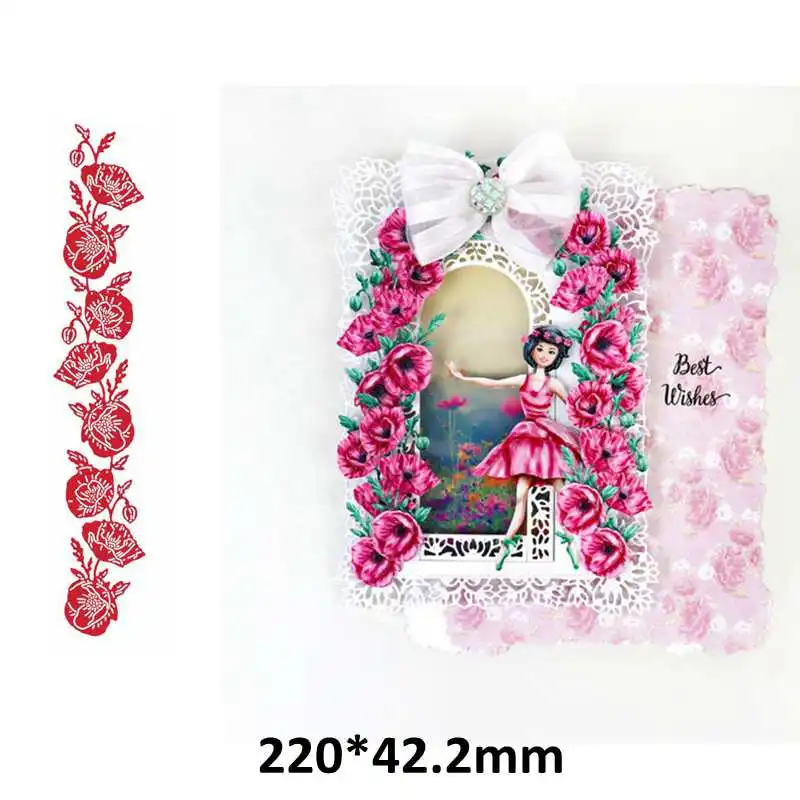H3809 Morning Glory Flower Vine Металл резка Скрапбукинг для карт альбом делая Шаблон трафарет тиснение новые штампы - Color: H3809