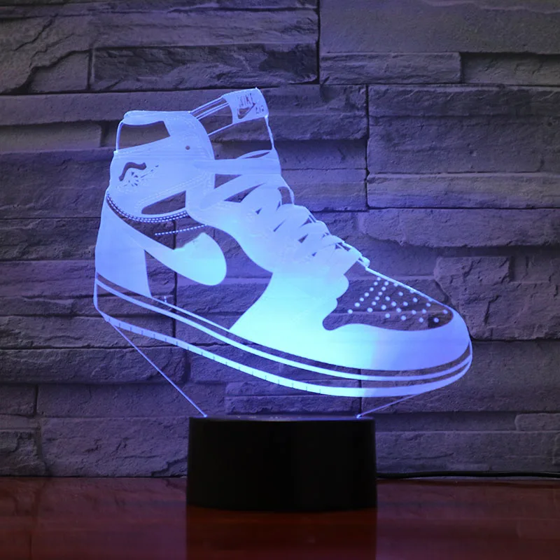 Тапки AJ 1 Jordan Air Force 1 детский Ночной светильник Led баскетбол Michale Jordan декор для спальни лампа подарок для мальчика настольная лампа 3D