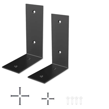 

L-Shaped Right Angle Corner Brace, Metal Heavy Duty Shelf Brackets for Shelves Corner Brace Joint , 2 Pack 4 Holes