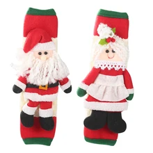 2 шт. прочная Рождественская ручка Санта-Клауса крышка дверная ручка холодильника клейкая Защитная Пылезащитная инструменты микроволновая печь Посудомоечная машина