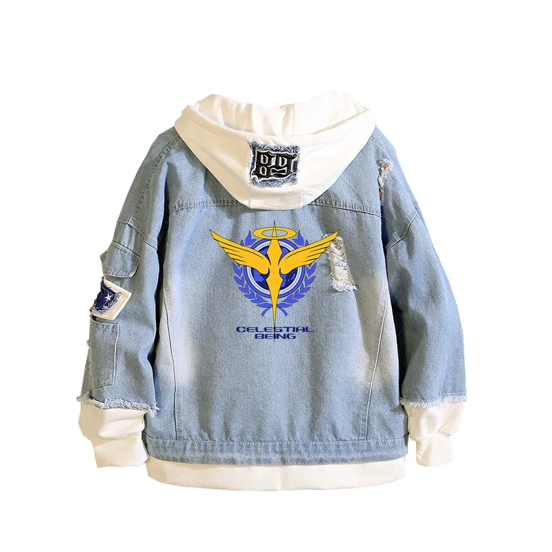 Degwin Sodo заби из косплей GUNDAM костюм Мужская джинсовая куртка с капюшоном Толстовка
