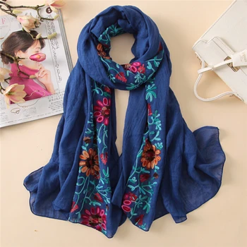 

Embroidery Scarf Women's Balinese Print Feathers Lightweight Beach Sunscreen Scarf Echarpe Hiver Femme Bufandas Invierno Mujer