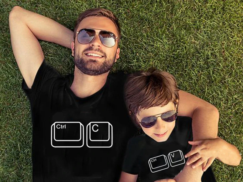Ctrl-C-Ctrl-V-Family-Matching-T-Shirt-Man-Son-Daughter-Dad-T-Shirt-Tops-Kids