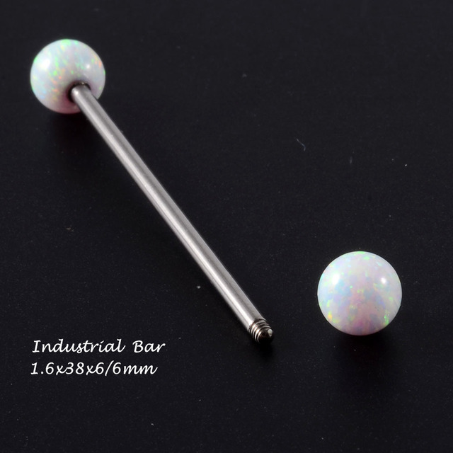 Surgical Steel Opal Stone Nose Stud Septum Clicker Rings Lip Ear Tragus Cartilage Helix Lobe Earrings Piercing Body Jewelry