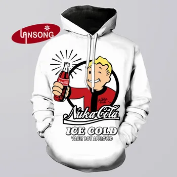 

fallout hoodies men 3d print hooded sweatshirts/pants fashion harajuku casual shorts funny streetwear hip hop nuka cola hoody