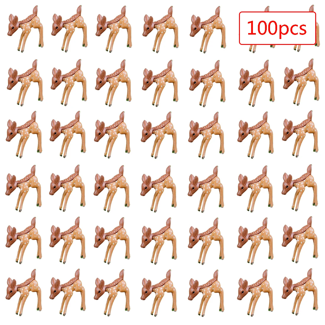 

100Pcs 1:50 Sand Table Mini Sika Deers Model Micro Landscape DIY Doll House Deer Ornaments - Lower The Head