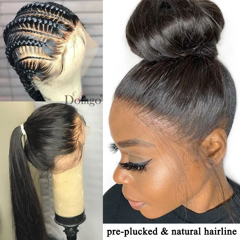 Wigs Hair-Dolago Human-Hair Fake Scalp 250-Density Glueless Swiss Pre-Plucked Baby Hd Transparent
