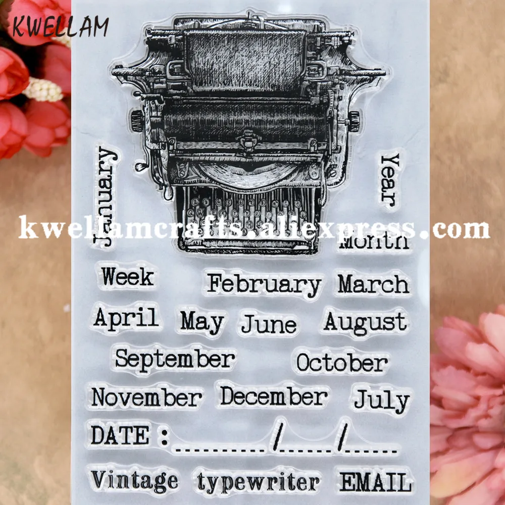 

Month Week Year Vintage Date January February December Scrapbook photo cards rubber stamp clear stamp transparent stamp 9081509