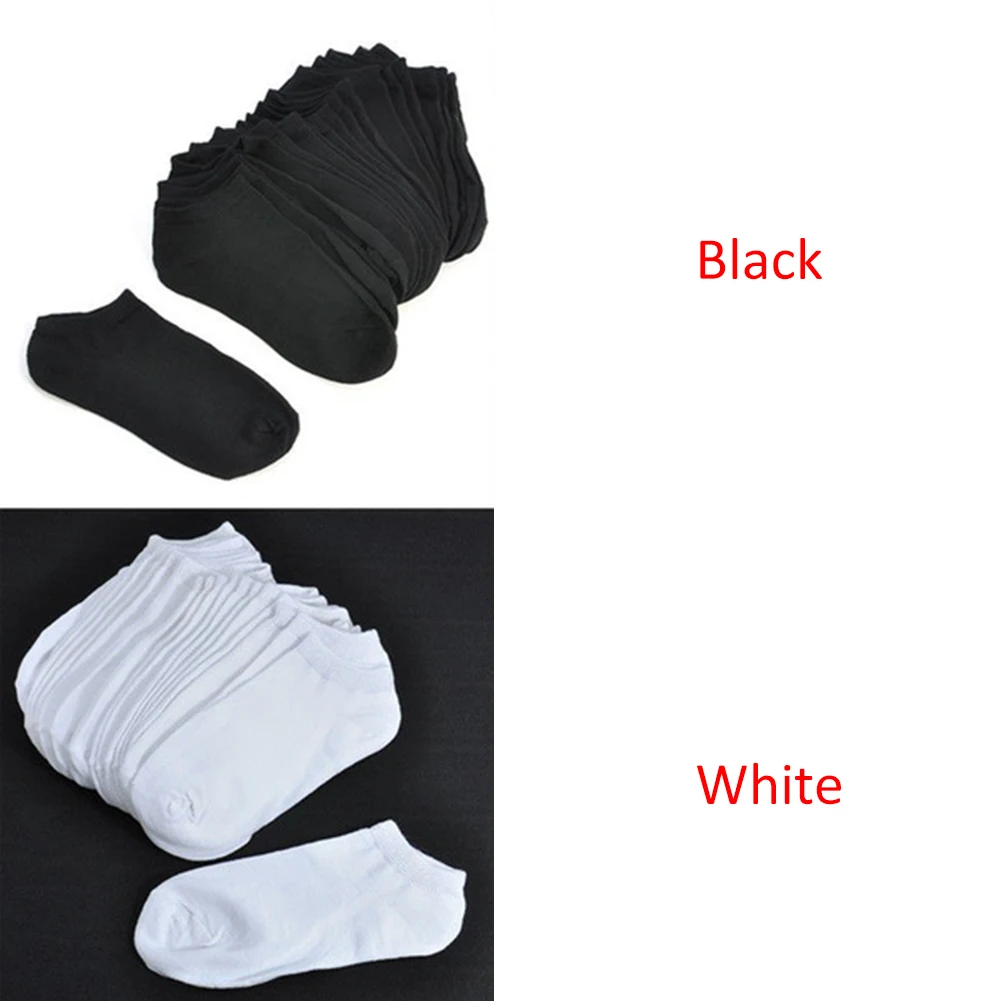 10 пар носков-лодочек удобные черно-белые однотонные хлопковые дышащие Осенние Летние женские невидимые носки до лодыжки# D35