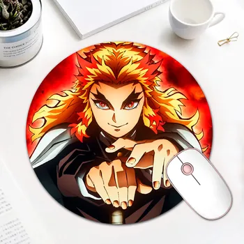 

Anime Demon Slayer Kimetsu no Yaiba Patterned Round Mouse Pad Mice Mat Computer Game Non-slip Mousepad