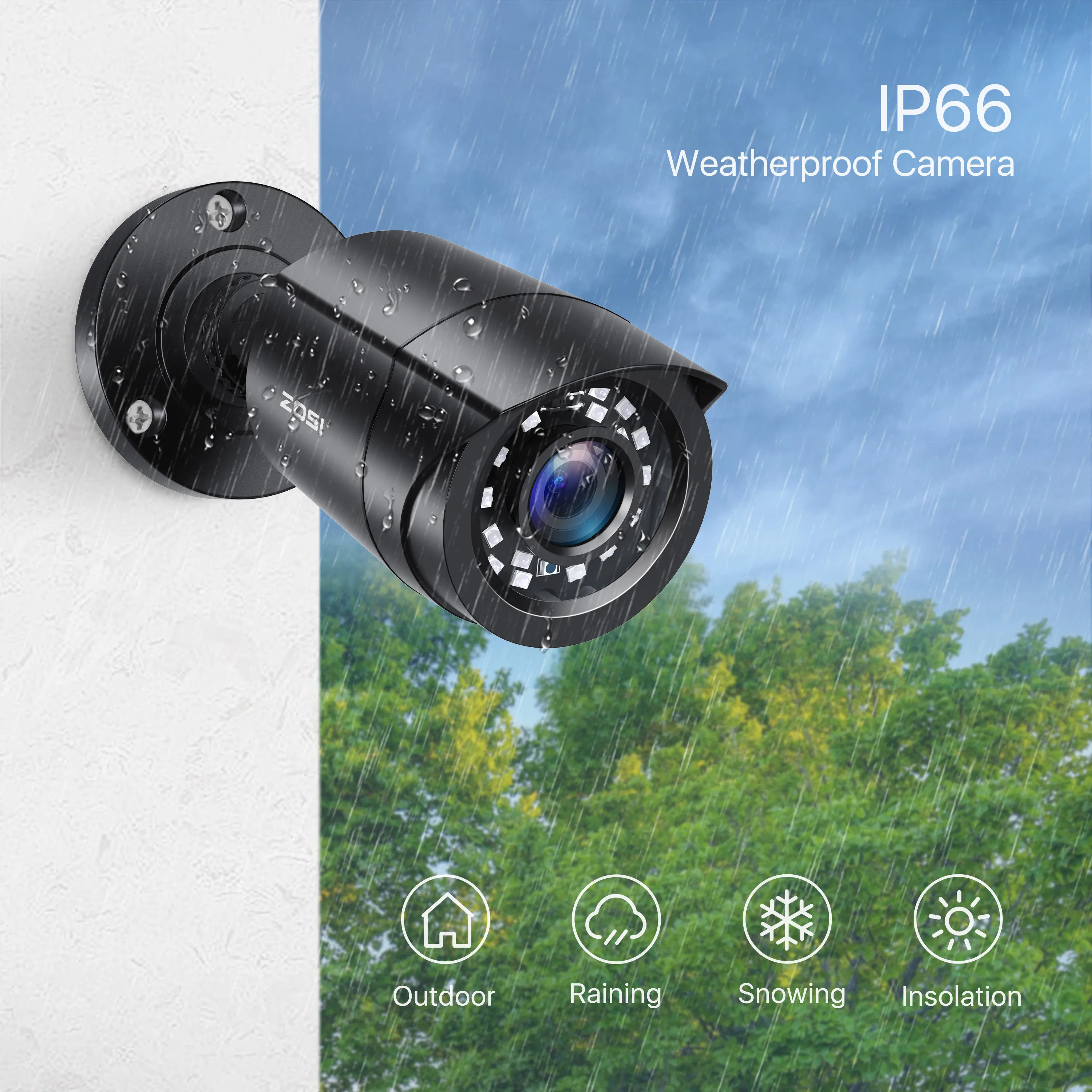 ZOSI 1080p Bewakingscamera ZOSI 4x 1080P TVI Dome Überwachungskamera Mit Kabel Netzteil Für CCTV Outdoor Camera Dome