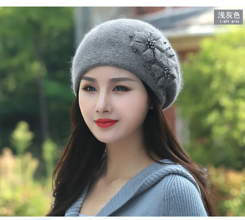 Новая осенняя и зимняя Корейская версия для девочек, теплая бархатная шапка из кроличьей шерсти, милый женский берет, шапка
