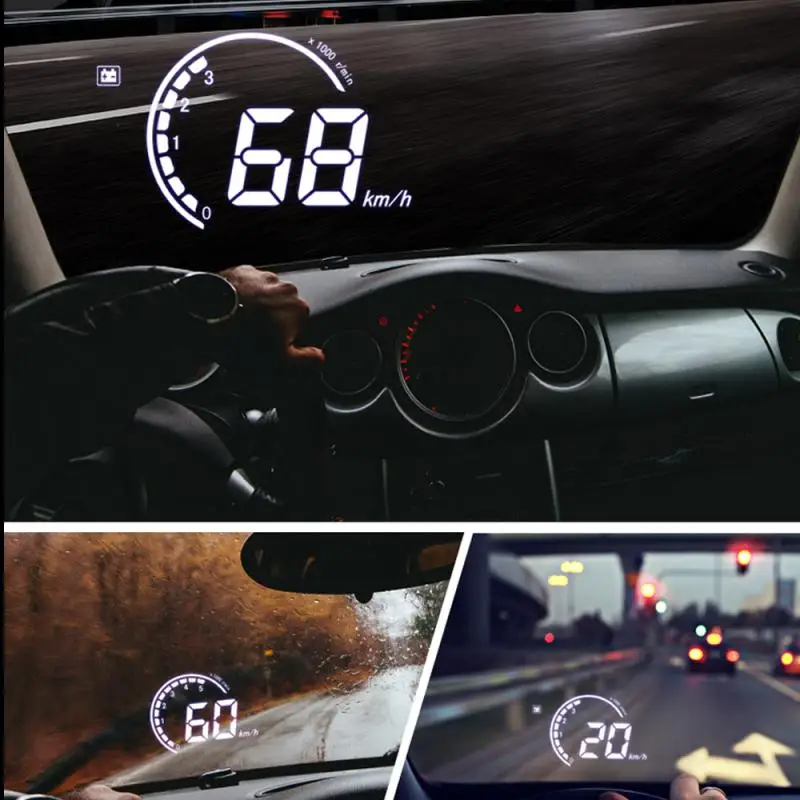 H6 автомобильный HUD Дисплей белый OBD HUD Дисплей на голову превышение скорости Предупреждение система проектор Авто температура воды сигнализация