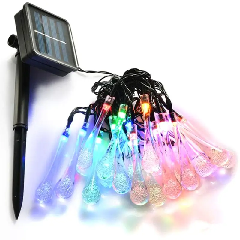 20 футов 30LED капли воды солнечные гирлянды для дома, сада, свадьбы, вечерние, декор 19QE