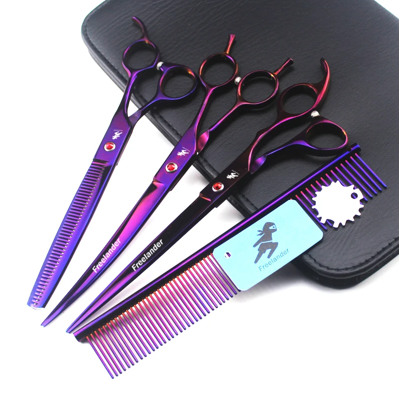 8 дюймов набор парикмахерских ножниц для домашних животных фиолетовый