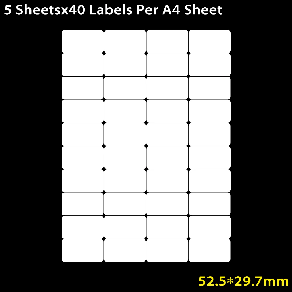 5 Sheetsx40 Labels 5/10 шт. Многофункциональный бумага для струйных/лазерный принтер для печати ярлыков адреса белый A4 листы липкие самоклеющиеся расщепления Бумага - Цвет: 5 Sheetsx40 Labels