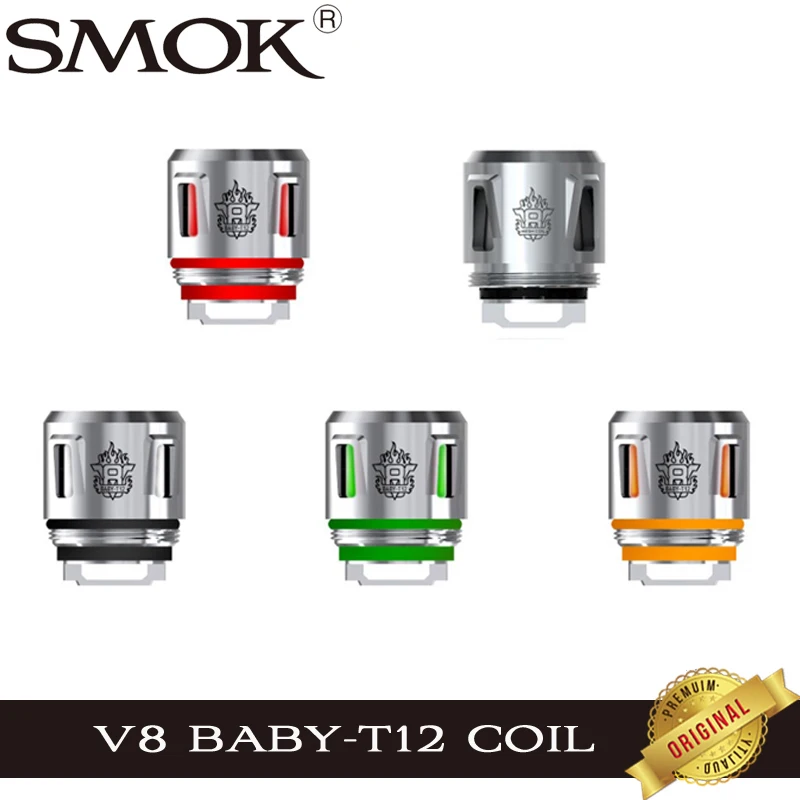 5 шт./лот SMOK V8 Baby T12 Coil красная светло-зеленая оранжевая легкая Детская сетка