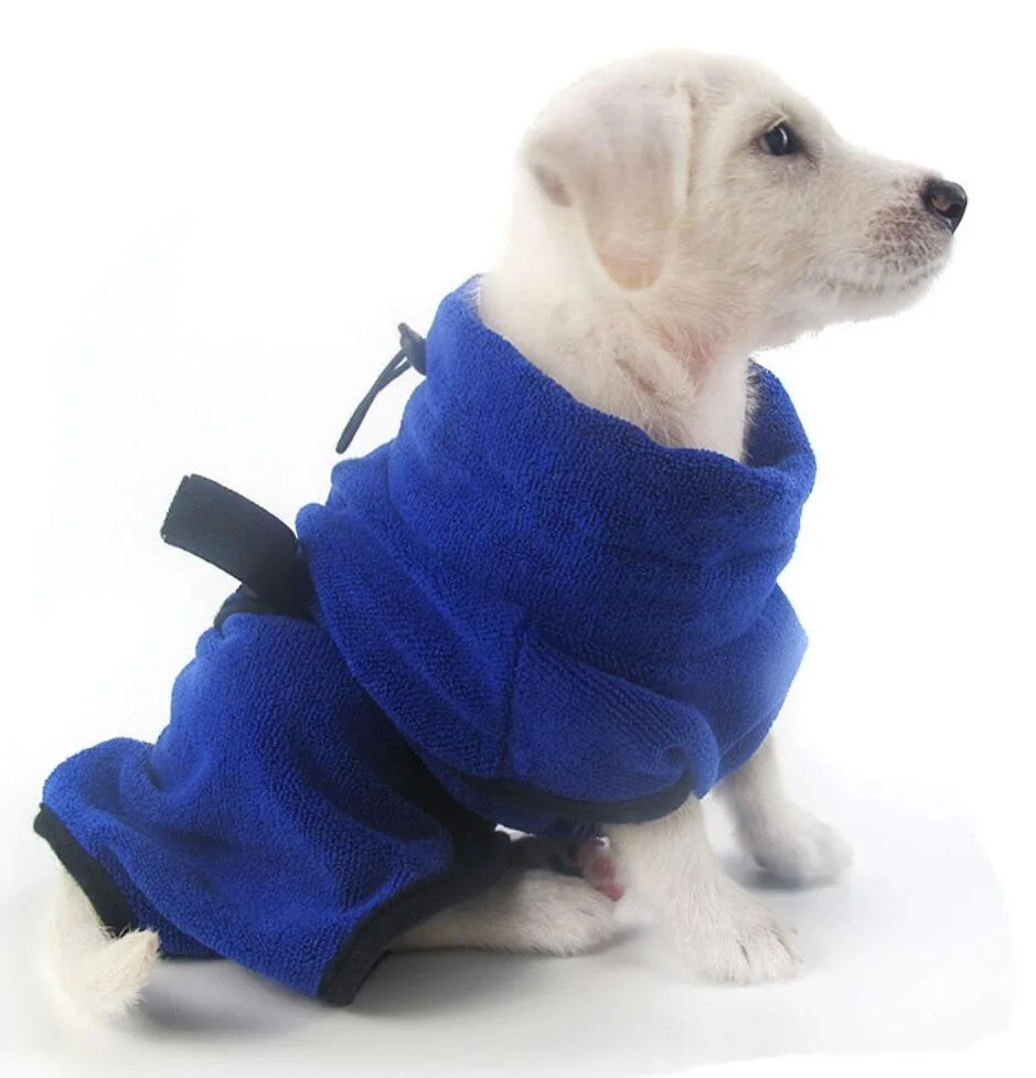 Warm Dog Clothes Bath Towel Quick-Drying Dog Bathrobes Super Absorbent Overalls for Small Medium Large Dogs