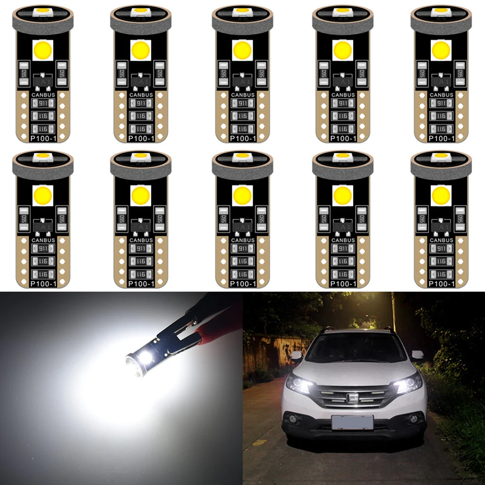 10 шт. W5W T10 светодиодный светильник для Kia Rio 2 3 Mazda Toyota peugeot 206, лампа для чтения номерного знака - Испускаемый цвет: White